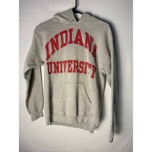 Vintage 90s Tultex Dark Gray Indiana University IU Pullover Hoodie Women's Small